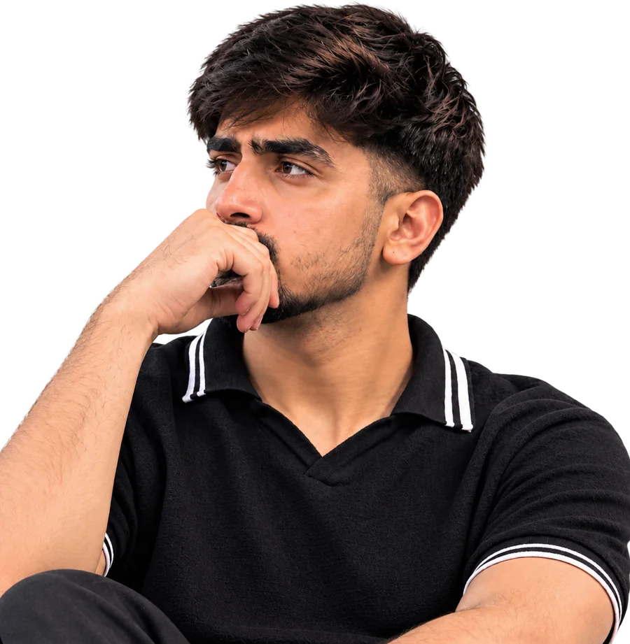 Muhammad Salman seated in a black polo